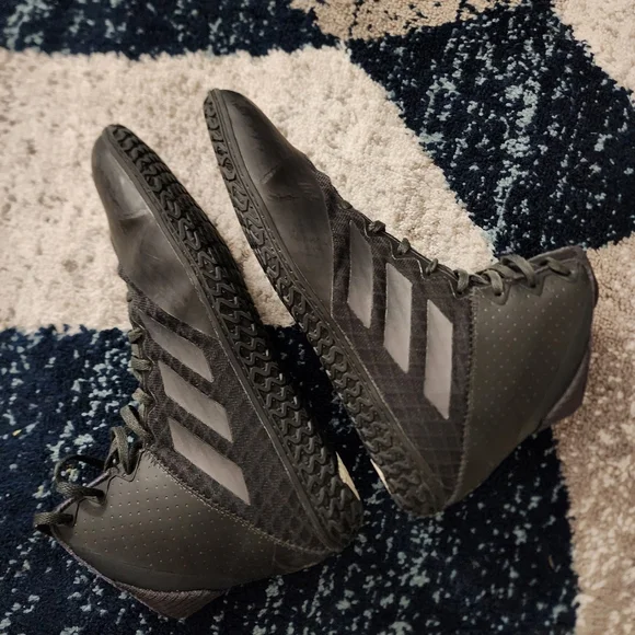 Adidas Shoes Men's Size 9 Mat Wizard 4 Carbon Black AC6971 Wrestling High Top - Picture 9 of 10